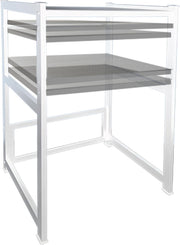 Estantería para lavadora QUICK STAR 74x65x111 cm con bandeja extraíble, color blanco, estante de pie, organizador de almacenamiento para secadora y baño