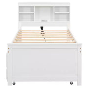 Cama tipo plataforma con nido y cajones, cama tipo plataforma con almacenamiento y USB, cama tipo plataforma de madera con estantería