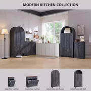 Despensa de cocina alta arqueada de 71", armario de almacenamiento moderno con 3 estantes ajustables, 6 estantes en la puerta, para cocina, sala de estar