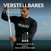 Tabla de SUP inflable de 326 cm, doble capa de punto de caída (drop-stitch), 85 cm de ancho, hasta 140 kg, con remo, bomba, mochila y bolsa estanca.