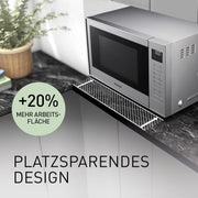 Panasonic NN-CT57JMGPG, horno microondas combinado compacto con plato giratorio, 27 litros, 1000 W, acero inoxidable, 29 programas automáticos, menú junior más saludable, plata