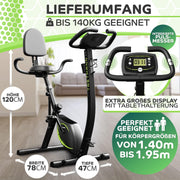 Tretmann NUEVA Bicicleta estática plegable 3 en 1 - extra silenciosa y cómoda - [SoftFoam] probada por DEKRA - con acceso bajo, bicicleta ergómetro para el hogar, bicicletas de fitness plegables