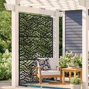 VEVOR Biombo, 120x50,8x183 cm, paredes y paneles de privacidad para exteriores, separador de ambientes independiente con soporte, divisor decorativo para balcón, terraza, interiores, negro