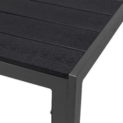 Mesa de jardín Mojawo XL de aluminio antracita/negro, mesa de comedor, muebles de jardín, imitación madera Nonwood, resistente a la intemperie, 180x90x74 cm