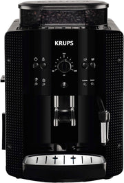 Cafetera espresso superautomática Krups Arabica Picto, boquilla de espuma de leche, función de 2 tazas, mando giratorio, limpieza fácil, cafetera, negra, EA810870