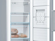 Bosch - Congelador vertical NoFrost, Serie 4, 186 cm de alto x 60 cm de ancho, 242 L, cajones BigBox para alimentos grandes, sistema MultiAirflow, acero, GSN29VIEP