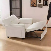 Sofá cama extraíble 3 en 1 de 51 pulgadas, sofá biplaza convertible con respaldo reclinable ajustable, sofá tapizado en chenilla, bolsillo lateral