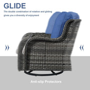 Sillones mecedoras de mimbre para exteriores Gymojoy con base giratoria (juego de 2)