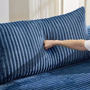 Sofá cama convertible de pana, 2 plazas, color gris oscuro / gris / verde / azul marino