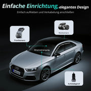 Cámara de salpicadero 4K para coche, doble cámara delantera y trasera con sensor STARVIS 2, WDR, GPS, Wi-Fi, control por voz y tarjeta SD de 64 GB