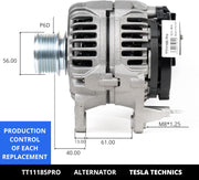 ALTERNATEUR TESLA TECHNICS TT11185 PRO 12V, 90A, compatible avec AUDI, FORD, SEAT, SKODA, VOLKSWAGEN. Excellente relation qualité-prix. Installation facile et garantie.