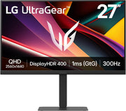 LG Ultragear™ 27G640A-B.AEUQ Monitor Gaming 27" - Panel IPS resolución QHD (2560x1440), 1ms GtG 300Hz, VESA DisplayHDR 400, DCI-P3 95%, AMD FreeSync Premium, DisplayPort 1.4, HDMI 2.1, Inclinable