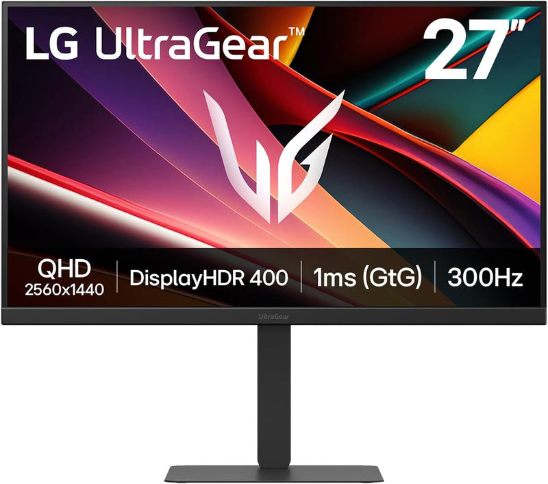 LG Ultragear™ 27G640A-B.AEUQ Monitor Gaming 27" - Panel IPS resolución QHD (2560x1440), 1ms GtG 300Hz, VESA DisplayHDR 400, DCI-P3 95%, AMD FreeSync Premium, DisplayPort 1.4, HDMI 2.1, Inclinable