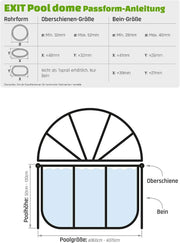 Cubierta para piscinas redondas de 12 pies/360 cm 30.80.12.70 PE Cobertor de piscina Ø366 cm cubierta transparente con construcción robusta