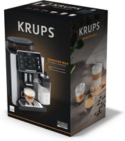 Krups Sensation Lait, Cafetera superautomática, máquina de espresso, 6 bebidas, Jarra de leche, Cappuccino, Interfaz táctil, Limpieza automática, Plateado, EA912E10