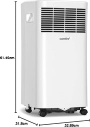 Aire acondicionado portátil Comfee Breezy Cool Pro 2.6, 9000 BTU 2,6 kW, refrigeración, ventilación y deshumidificación, control por aplicación, para habitaciones de hasta 88 m³ (33 m²), aire acondicionado móvil con tubo de escape