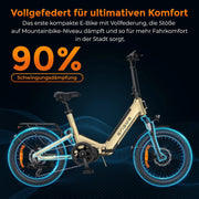 Bicicleta eléctrica ENGWE con APP e IoT, batería de 48V 15Ah con autonomía de hasta 160 km, sensor de par y frenos hidráulicos, neumáticos de 20 * 3.0, carga en 2 horas