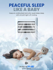 Aire acondicionado portátil de 9000 BTU, 4 en 1: refrigeración, ventilador, deshumidificador y modo sueño, silencioso, con mando a distancia, temporizador de 24 h y kit de ventana, para dormitorio, oficina, garaje, 33 m²