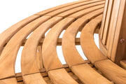 Banco circular para árbol CLP Baumbank Novum I Banco redondo con 8 plazas I Banco de madera natural con respaldo de madera de teca maciza, color: teca, tamaño: 200 cm