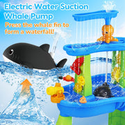 Mesa de agua para exteriores Lypsochaat para niños, juegos de agua para exteriores para niños, juguetes de actividades de verano para jardín y playa, juguete de exterior juego de agua para niños y niñas de 2 3 4 5 años azul