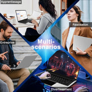 Ordenador portátil de 14 pulgadas 8+256GB Win11 Celeron N4020, compatible con expansión SSD de 1TB, WiFi 2.4G+5G, Bluetooth 4.2, USB, HDMI, FHD 1920 x 1080 con ratón inalámbrico y membrana de teclado AZERTY - Plata-1