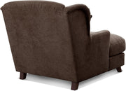 Sillón XXL Cavadore Assado / Sillón tapizado grande con patas de madera y asiento amplio / Incl. 2 cojines decorativos / 109 x 104 x 145 / Tejido de textura marrón oscuro