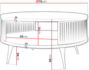 Mesa de centro Mirjan24 con estante Rajkon, forma redonda, patas de metal, mesa de café, mesas de salón, mesa auxiliar, mesa de sofá, mesa de té (roble Craft dorado, negro)