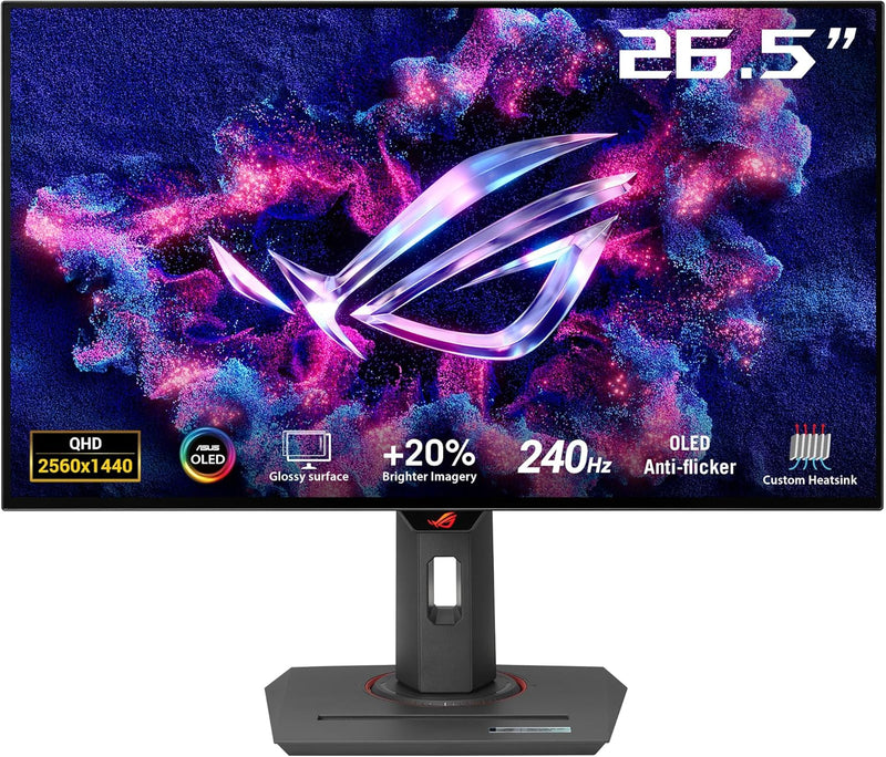 ASUS ROG Strix OLED XG27AQDMG - Monitor gaming WQHD de 27 pulgadas - 240 Hz, 0,03 ms GtG, G-Sync, FreeSync, AdaptiveSync, DisplayHDR 400 TB - OLED de 10 bits, 16:9, 2560x1440, DP 1.4 DSC, HDMI, Hub USB, Ergo