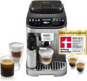 De'Longhi Magnifica Evo Next - Cafetera superautomática Perfetto con espumador de leche LatteCrema, 13 bebidas con un solo toque, cafetera para café y capuchino, pantalla táctil a color, titanio (ECAM312.80.SB)