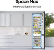 Frigorífico combi Samsung, frigorífico con congelador, 203 cm, 390 l de volumen total, 114 l de congelador, modo AI Energy, aspecto de acero inoxidable, RL38C600CSA/EG