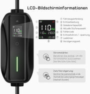 Mobile Wallbox/Ladestation 11kW 3-phasig|7m|6-16A] mit Traveller-Adapter-Set, Ladekabel CEE 16A auf Typ 2 und EV-Ladegerät für Model Y/3, ID.3/4/5, MG4, EX30, e-up, e-tron, Zoe und andere Elektrofahrzeuge