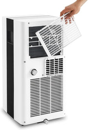 Aire acondicionado portátil TROTEC PAC 2100 X 3 en 1: refrigeración, ventilación y deshumidificación. Unidad de aire acondicionado monobloque de 2 kW, 7.000 BTU/h, para habitaciones de hasta 26 m² y 65 m³, con 2 niveles de ventilación.