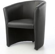 Sillón de diseño, sillón club, sillón lounge, mueble club, silla de oficina, mobiliario para consultorio en piel sintética, tapizado, negro