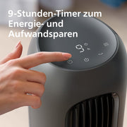 Ventilador de torre Philips serie 5000. Potente flujo de aire de 8,0 m/s, ultra silencioso de 24 dB, bajo consumo energético, mando a distancia, 5 velocidades, modo suspensión, temporizador de 9 h, oscilación de 80° (CX5540/01)