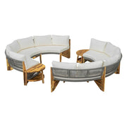 Conjunto de muebles de exterior para 6 personas con cojines y 1 mesa de centro