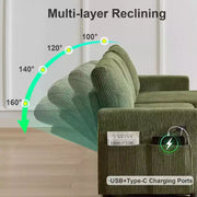 Sofá cama seccional Dyonery de 81", sofá cama en forma de L con chaise longue de almacenamiento reversible, USB, respaldo reclinable