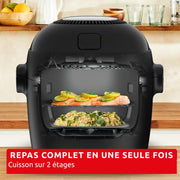 Moulinex Multicook Stir&Fry, Multicocina y freidora de aire, pala mezcladora automática, 14 programas, cocción en 2 niveles, MZ7408F0