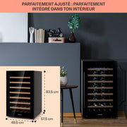 Klarstein Vinoteca, Nevera para Vinos con Puerta de Cristal, Bodega Envejecedora, Zona Única, Prosecco, Cerveza, Pantalla Táctil, Minibar, Frigorífico, Protección UV, 5-18°C, 52 Botellas