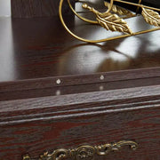 Vitrina de cristal iluminada con estantes ajustables: elegante vitrina de 2 puertas con cajón integrado, incluye bombilla