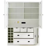 Despensa de cocina independiente Whisen de 71'' de altura, armario de almacenamiento grande para comedor, alacena con 4 puertas plegables, estantes y botelleros