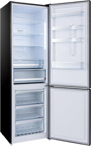 CHIQ Refrigerador congelador combinado, 356 L (260 + 96 L) total, sin escarcha (No Frost), cajón para verduras, cajones profundos, modo vacaciones, alarma de puerta, 12 años de garantía para el compresor, acero inoxidable FBM351LEI42