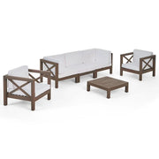 Set de conversación de 6 piezas de madera de acacia Brava Outdoor de Christopher Knight Home