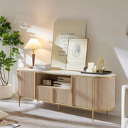 Mueble de TV de lujo moderno, centro de entretenimiento, con superficie de mármol sintético
