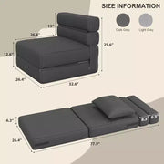 Sofá cama plegable, moderno y cómodo, con almohada mejorada, silla cama convertible, sofá de suelo plegable de espuma viscoelástica, cómodo para el hogar y la oficina