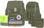 LÄSSIG Set de mochila escolar de 7 piezas para niños/School Set Boxy Unique Negro