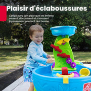 Mesa de agua Step2 Rain Shower con 13 accesorios - Azul y verde | Juego de exterior acuático | Actividad para el jardín