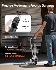 VEVOR Rueda Jockey Eléctrica Motorizada para Remolque 2,5 t, Movedor de Remolque 380 W 12 V, Velocidad de Desplazamiento 7 m/min, Altura de Abrazadera Ajustable 31-63 cm, Neumático de Goma 20,3 cm para Mover Caravanas y Barcos