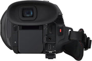 Videocámara profesional Panasonic HC-X1600E 4K 60p con objetivo gran angular de 25 mm, zoom óptico de 24x, estabilizador óptico de imagen híbrido de 5 ejes, Wi-Fi, USB PD, negro