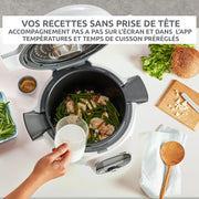 Moulinex, Cookeo Multicocina inteligente 6L, 150 recetas integradas, Cocción sin supervisión, Pantalla intuitiva, Guía de cocción, Aplicación MyMoulinex, 1600W, Blanco, 15 años de reparabilidad, CE85CA10