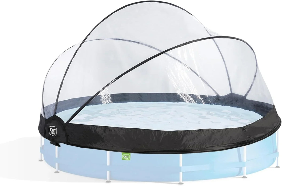 Cubierta para piscinas redondas de 12 pies/360 cm 30.80.12.70 PE Cobertor de piscina Ø366 cm cubierta transparente con construcción robusta